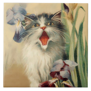 Azulejo “Gato y lirios” de Maurice Boulanger