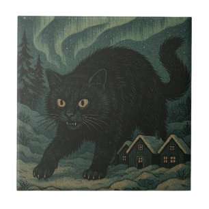 Azulejo gato yule de Navidad islandés
