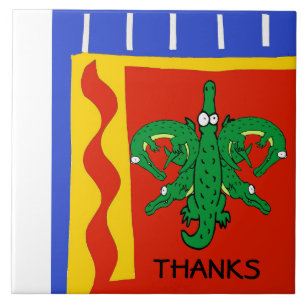 Azulejo Gator, holandés Delft Look, editar texto