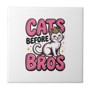 Azulejo Gatos Antes de Hermanos Camiseta Diseño Corona Gat