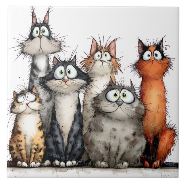 Azulejo Gatos caprichosos (Frente)