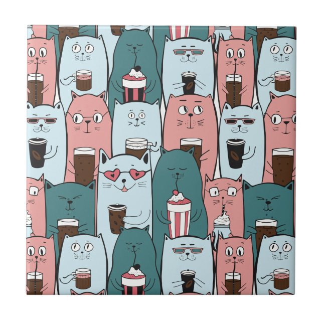 Azulejo Gatos cortos  (Frente)