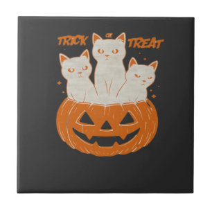 Azulejo Gatos de Truco o Trato camiseta clásica