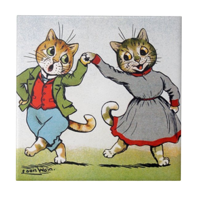 Azulejo Gatos del baile (Frente)