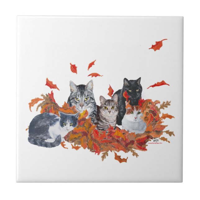 Azulejo Gatos Kitty de Halloween (Frente)