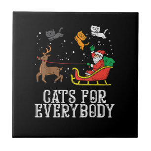 Azulejo Gatos para todos Navidad Gato Divertido Mujeres Sa