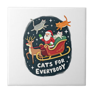 Azulejo Gatos para todos Navidad Gato Divertido Xmas Mujer