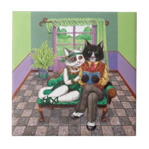 Azulejo Gatos retros caprichosos a partir de los años 20