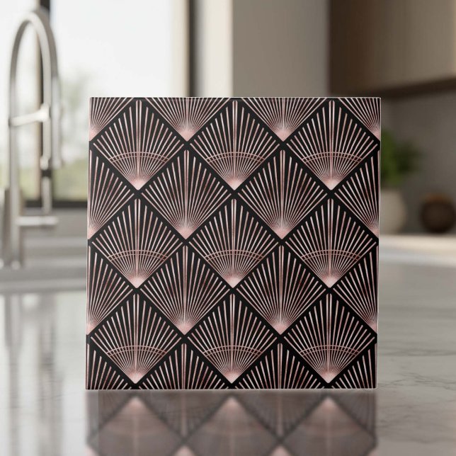 Azulejo Gatsby Rose Gold Art Deco Fan Pattern ID1188 (Subido por el creador)