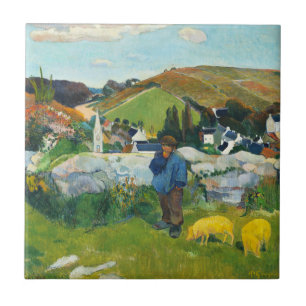 Azulejo Gauguin El Porquerizo Póster de Arte Rural Vintage