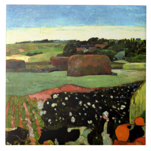 Azulejo Gauguin - Haystacks en Bretaña,