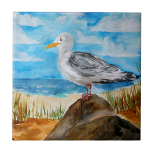 Azulejo Gaviota en la playa