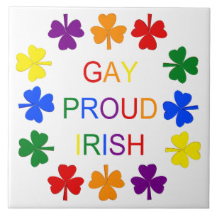 Azulejo Gay Proud Irlandés LGBT Rainbow Shamrock
