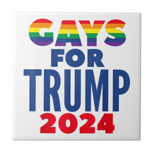 Azulejo Gays para las elecciones de Trump 2024 (Frente)