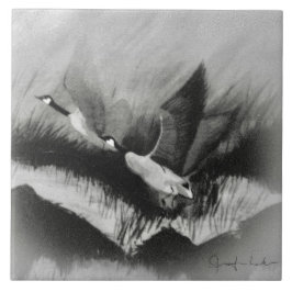 Azulejo Geese en la niebla