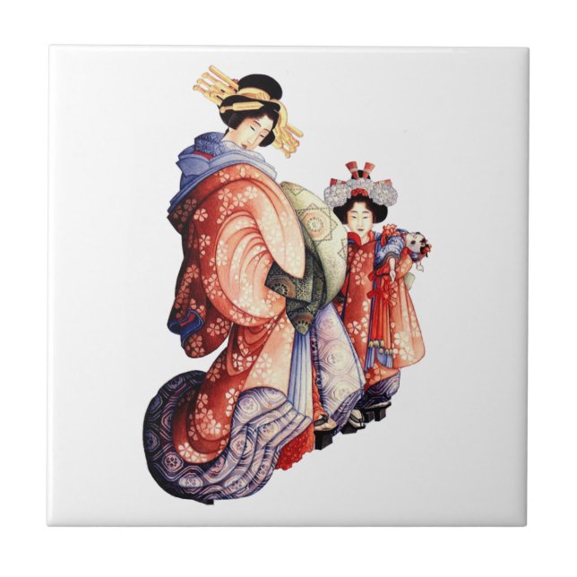 Azulejo Geisha japonés (Frente)