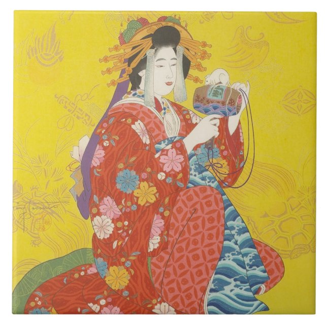 Azulejo Geisha Lady Ceramic Tile (Frente)