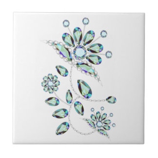 Azulejo Gem Stone Gold Filigree