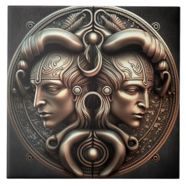 Azulejo Gemini Rótulo Zodiac Gemini Horoscopio Tile cerámi