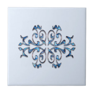 Azulejo Gemstone Azul Sale Joyas Plateadas Tile Cerámico
