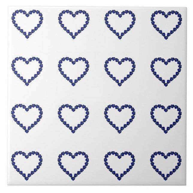 Azulejo Gemstone Sapphire Blue Heart (Frente)