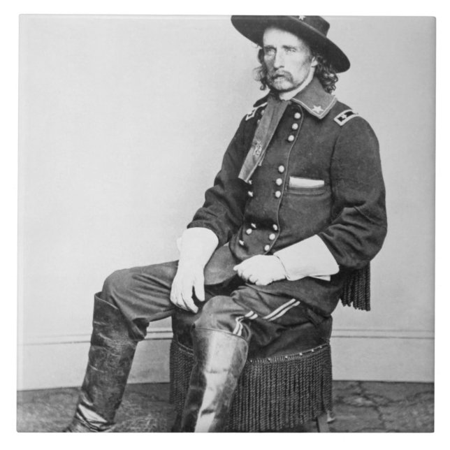 Azulejo General George A. Custer (foto de b/w) (Frente)