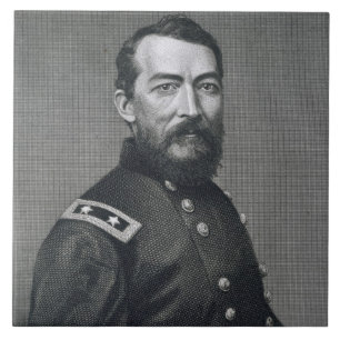 Azulejo General Philip Sheridan, grabado de un photograp