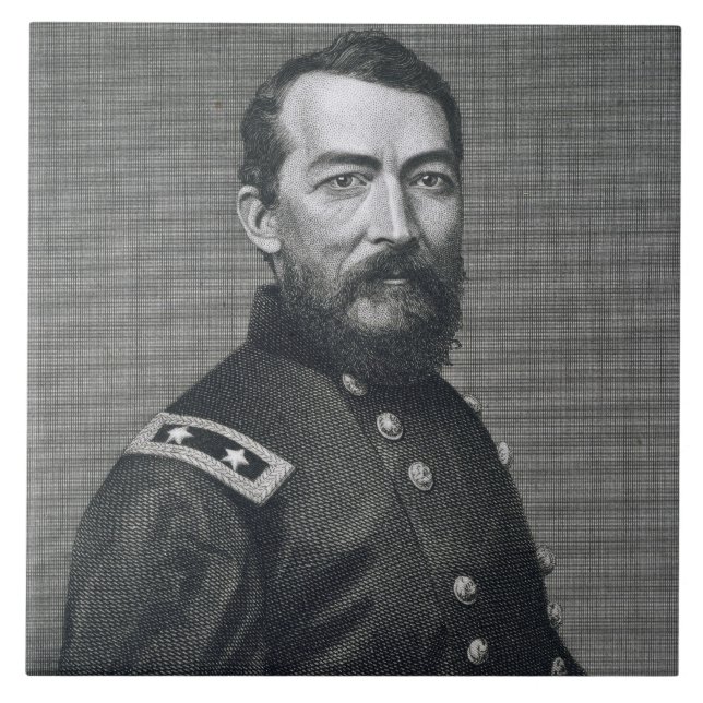 Azulejo General Philip Sheridan, grabado de un photograp (Frente)