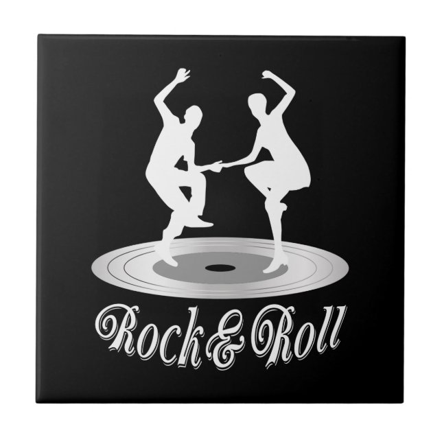 Azulejo Gente bailando Rock and roll (Frente)