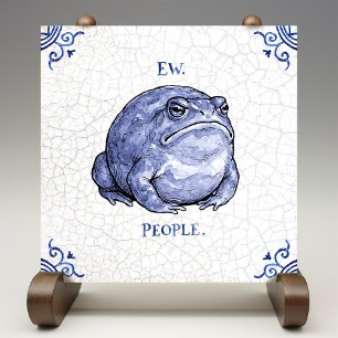 Azulejo Gente sapo estilo holandés azul Delft