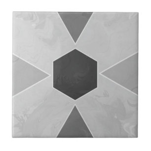 Azulejo Geo Abstract Pastel Marble Gray