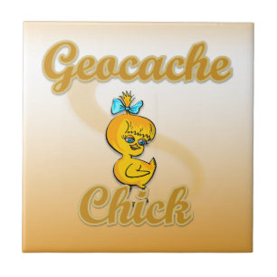 Azulejo Geocache Chick