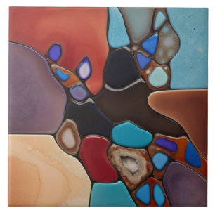 Azulejo Geodes - Arte abstracto de mosaico de vidrio con m