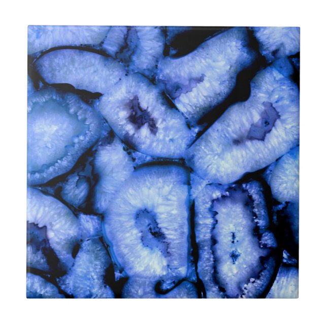 Azulejo Geodesia de agato de cuarzo azul (Frente)