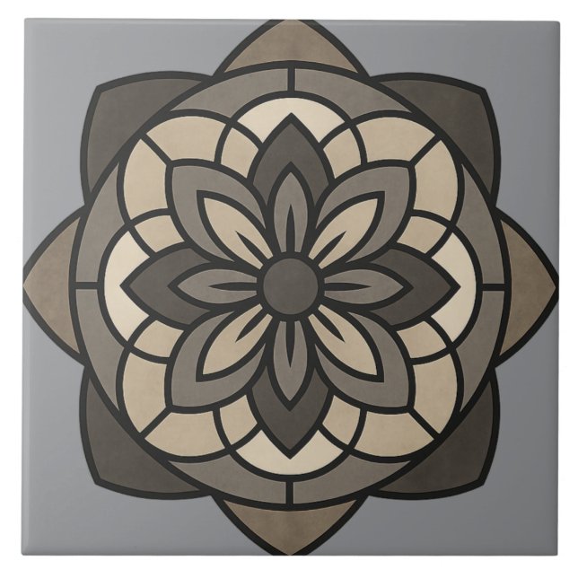 Azulejo Geometría Floral Elegante (Frente)