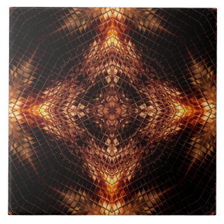 Azulejo Geometría fractal de oro líquido mosaico cerámico
