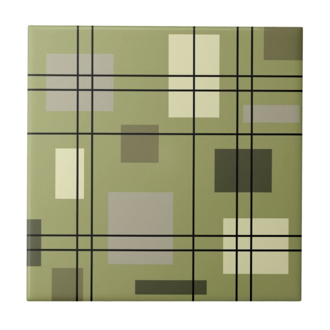 Azulejo Geometría moderna de Mid Century 18 (Frente)