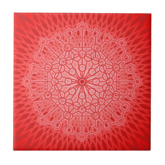 Azulejo Geometría sagrada de la mandala roja de Chakra