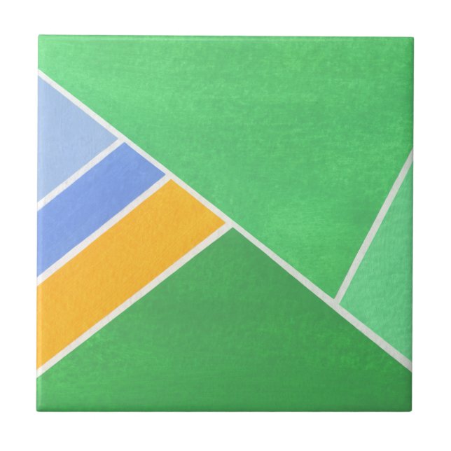 Azulejo Geometría verde (Frente)