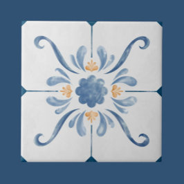 Azulejo Geometric Flower Pattern Tile - Stylish and Elega