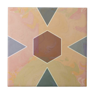 Azulejo Geometric Pastel Marble Earthy