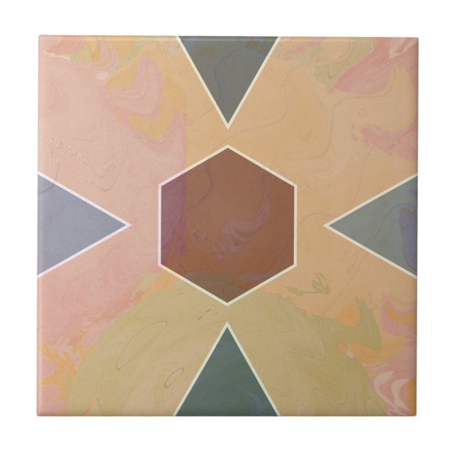 Azulejo Geometric Pastel Marble Earthy (Frente)