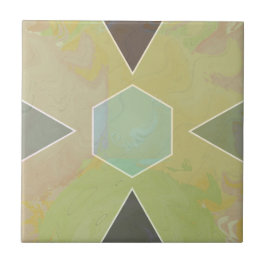 Azulejo Geometric Pastel Marble Olive Green