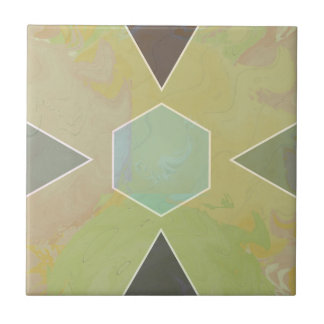 Azulejo Geometric Pastel Marble Olive Green