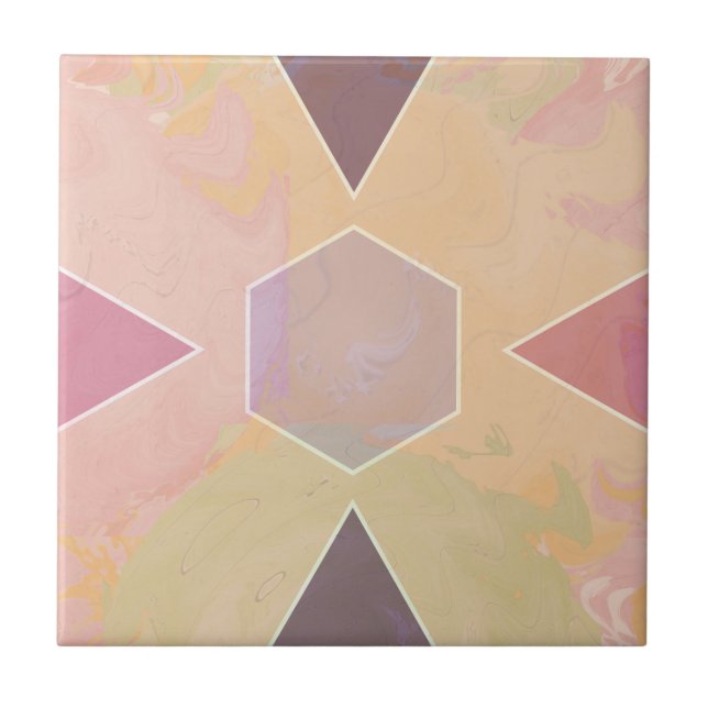 Azulejo Geometric Pastel Marble Peach (Frente)