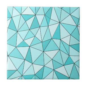 Azulejo Geométrica Cian Triángulos Cerámicos Modernos