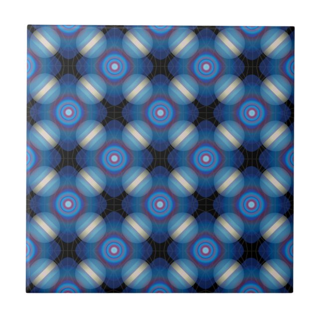 Azulejo Geométrica de la espaciadora azul (Frente)