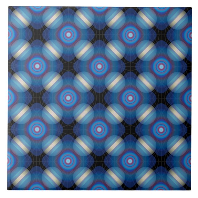Azulejo Geométrica de la espaciadora azul (Frente)