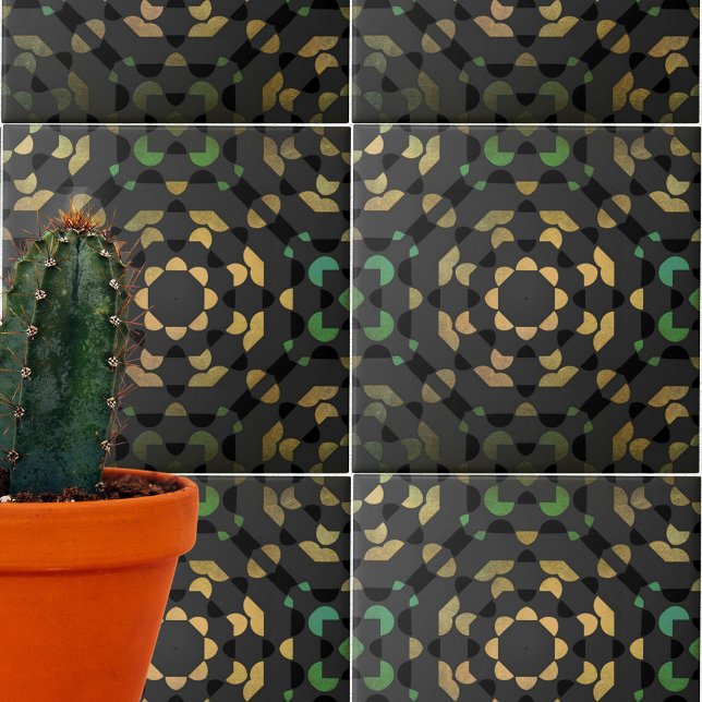 Azulejo Geométrica del mosaico marroquí amarillo verde osc (Subido por el creador)