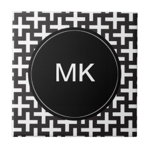 Azulejo Geométrica en blanco y negro